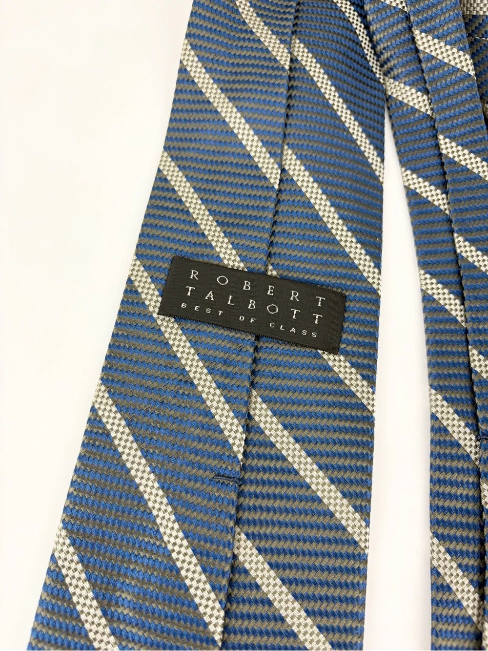 Robert Talbott Blue Striped Handsewn Silk Best Of Class Blue Mens Necktie
